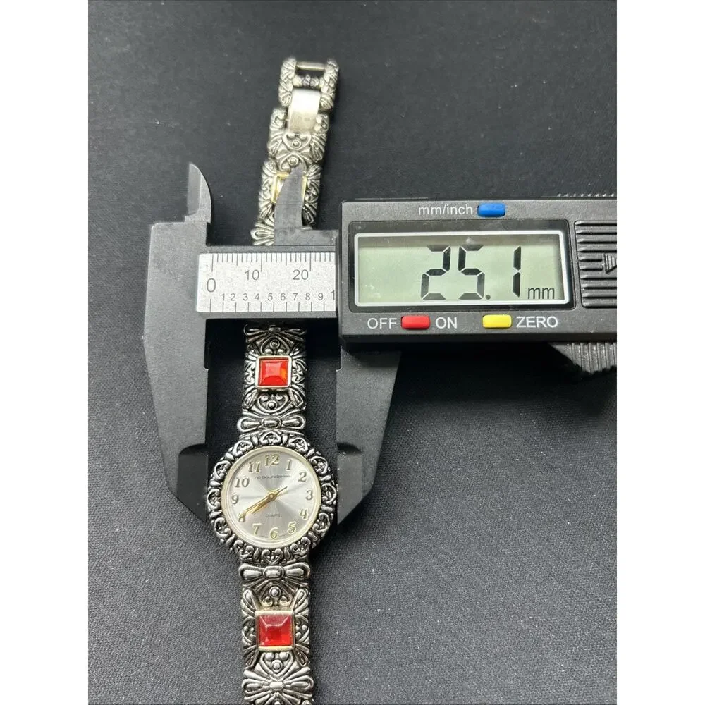 No Boundaries Red Rhinestones Silver Tone Women’s Quartz Watch